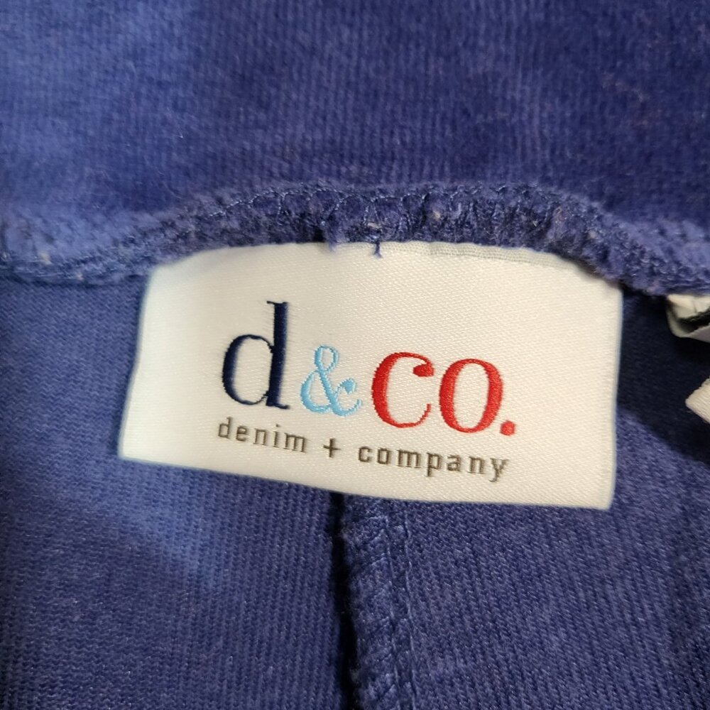 d&co Denim & Company Woman's Velvet Wide Leg Lounge Pant Size LP Royal Blue - Picture 5 of 8